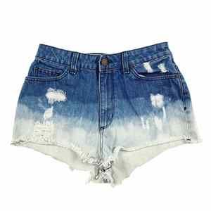 BDG Womens Jean Shorts Sz 29 High Rise Cheeky Ombre Distressed Cut Off Denim